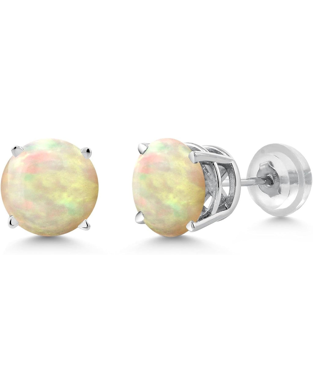 1 CT Ethiopian Opal Stud Earrings – Natural Fire, Timeless Beauty