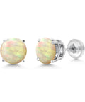1 CT Ethiopian Opal Stud Earrings – Natural Fire, Timeless Beauty