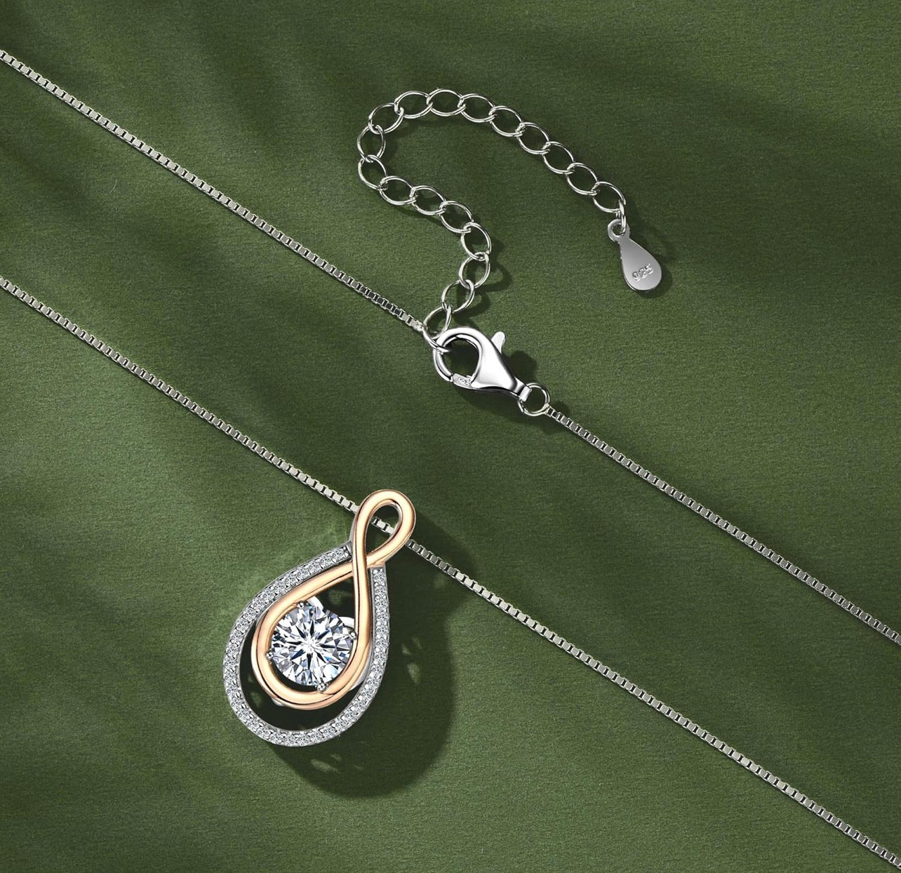 Safe Diamond Infinity Drop Necklace – Elegant, Ethical, Timeless