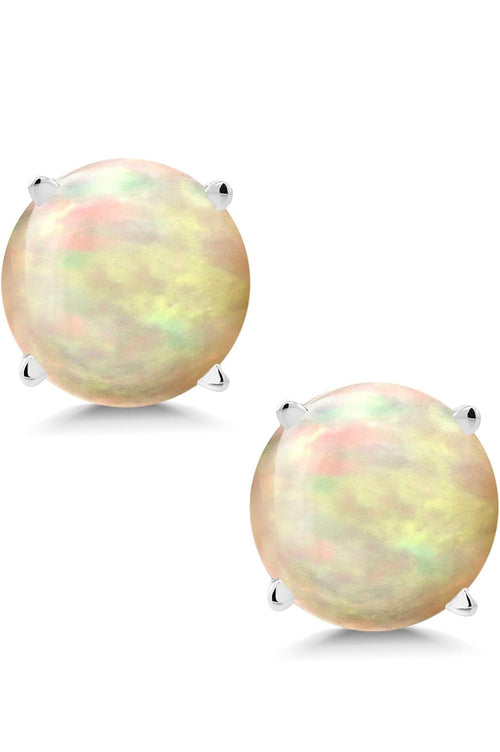 1 CT Ethiopian Opal Stud Earrings – Natural Fire, Timeless Beauty